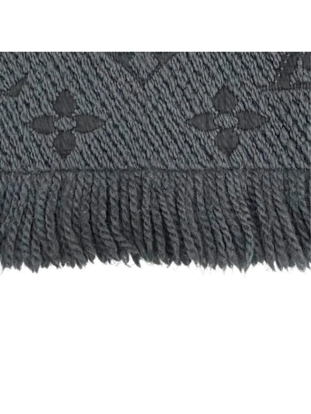Louis Vuitton Logomania Scarf Wool Silk Monogram Dark Gray